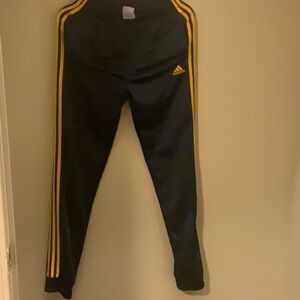 Big boy blue and gold Adidas track pants